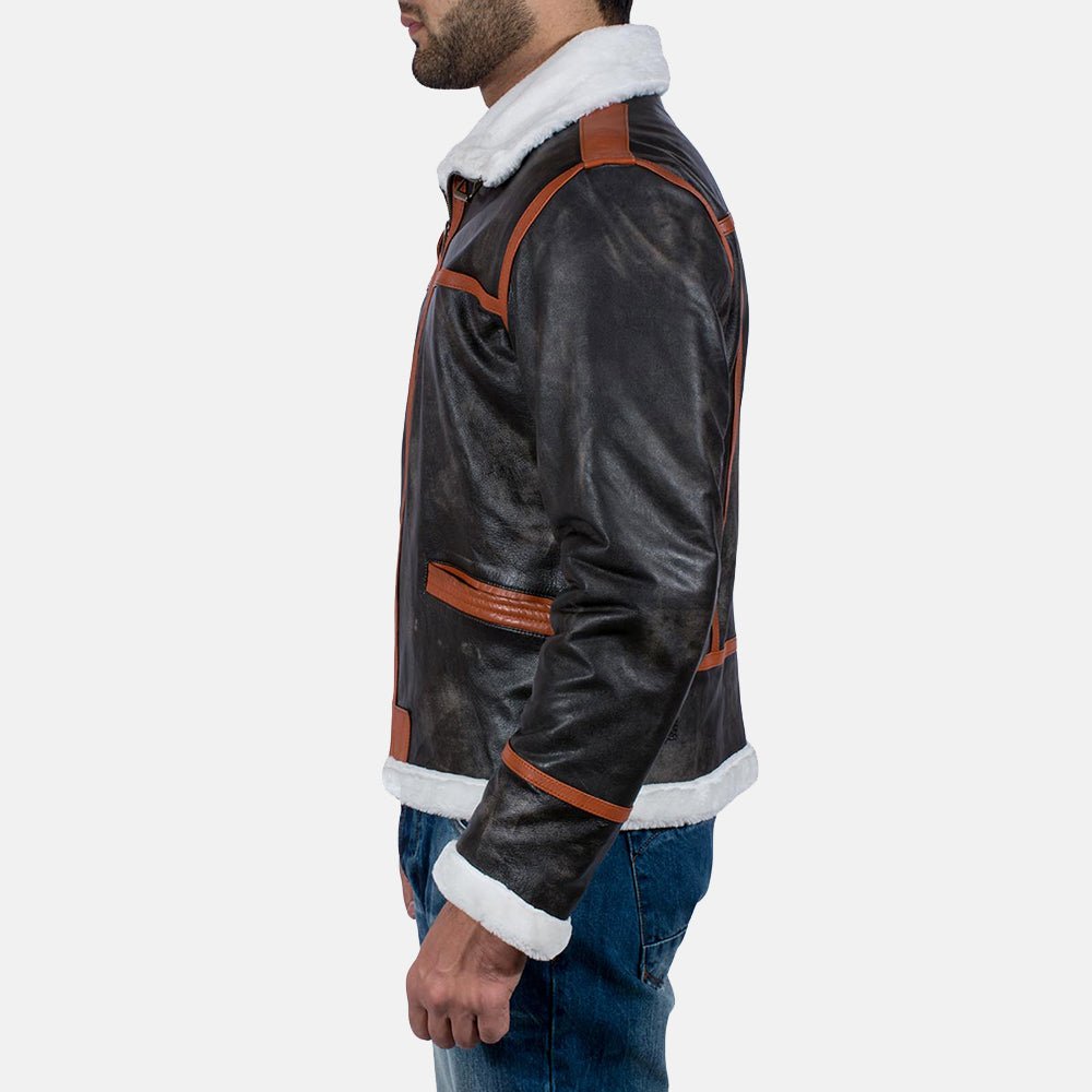 Men's Alpine Brown Fur Leather Jacket
