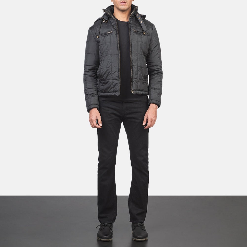 Men's Alps Quilted Black Windbreaker Jacket