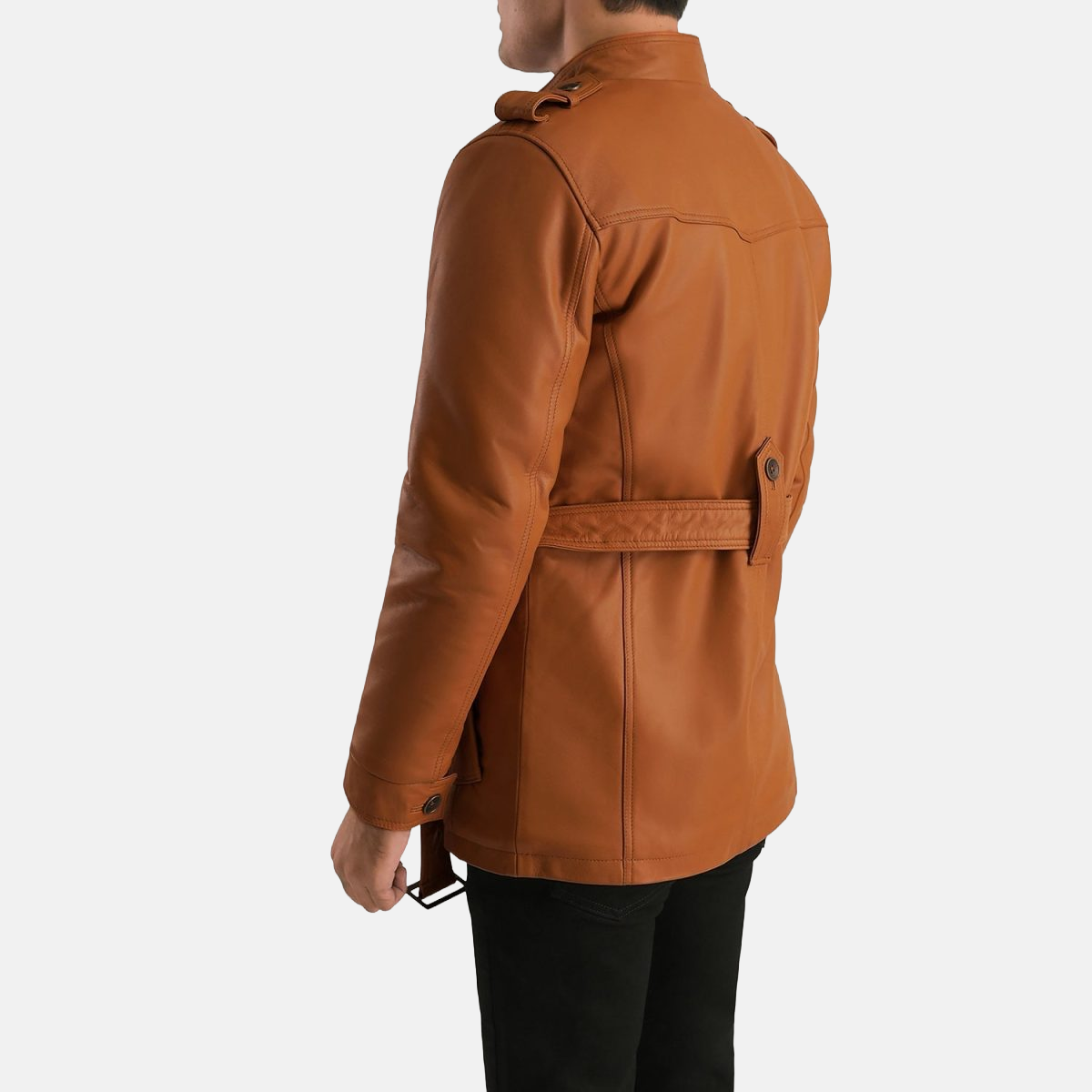 Men's Hunter Tan Brown Leather Jacket