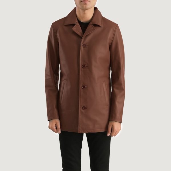 Men's Urban Slate Brown Real Leather Blazer