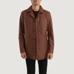 Men's Urban Slate Brown Real Leather Blazer