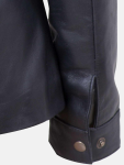 Women's Collarless Leather Biker Jacket